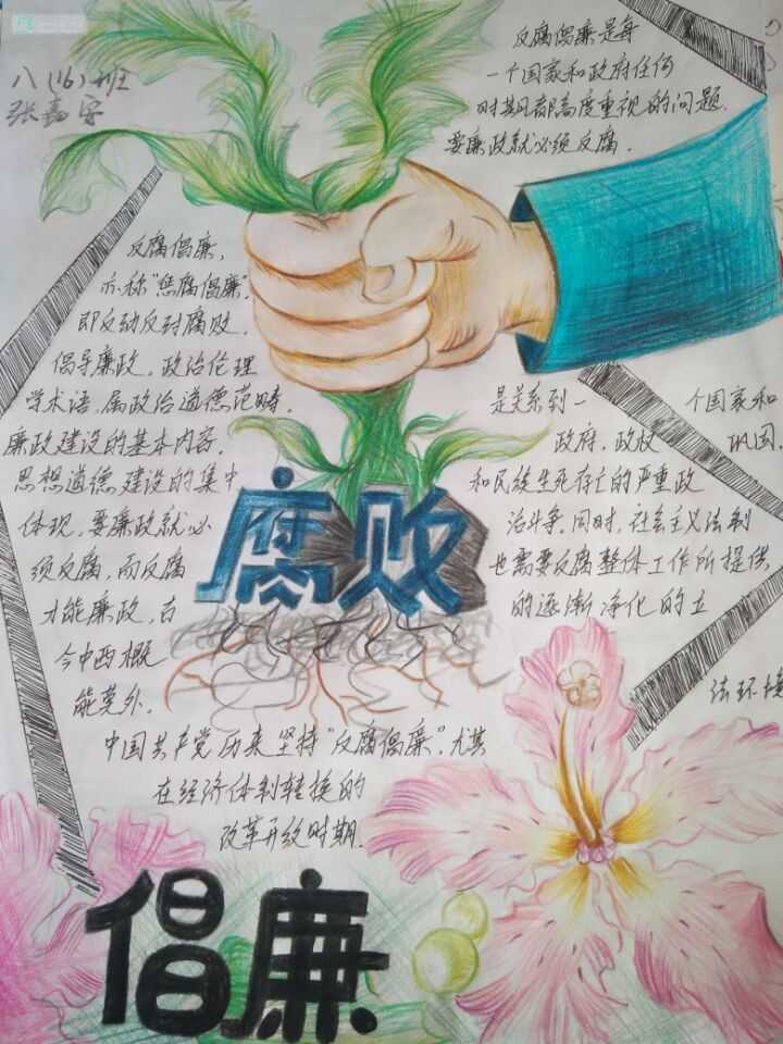廉政文化手抄报1